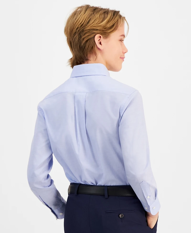 Big Boys Classic-Fit Solid Long-Sleeve Dress Shirt