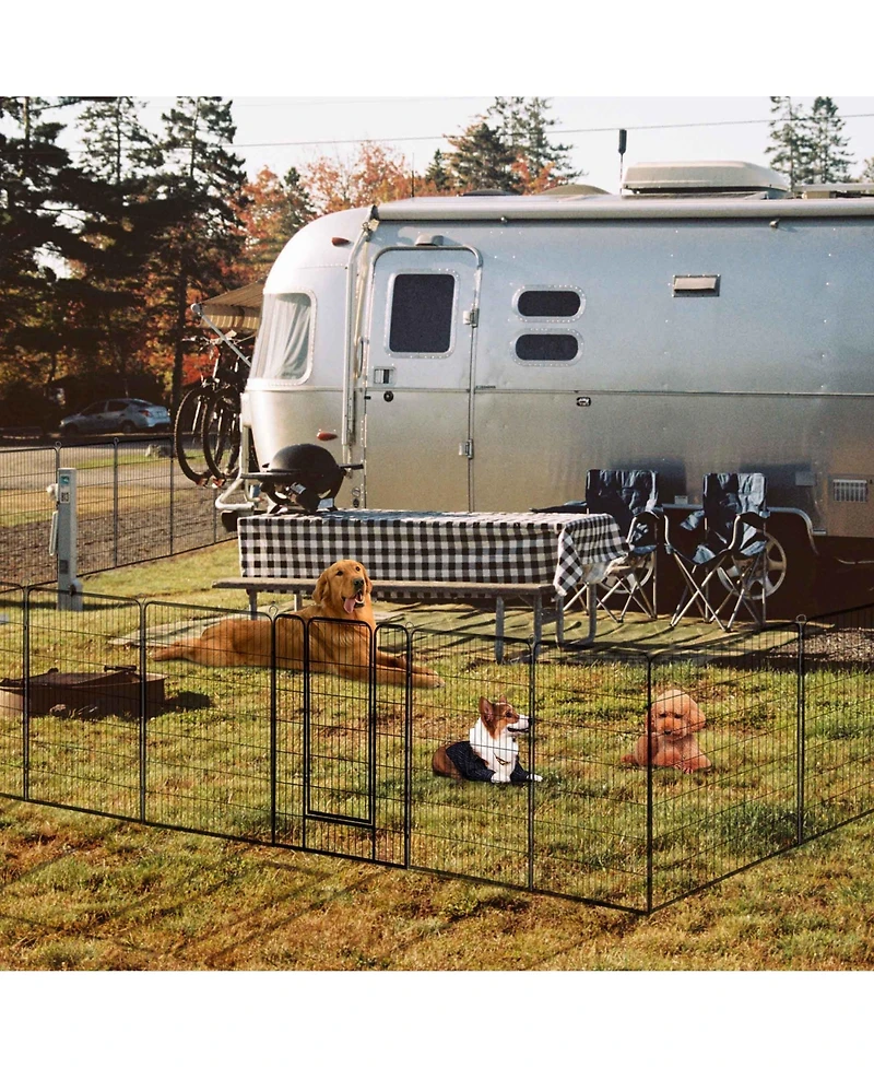 Yescom Heavy Duty Pet Playpen 6 Panel 28"x47" Dog Playpen Pet Pen Exercise Kennel Rv Camping Barrier Fence Cage for Small Medium Large Dogs