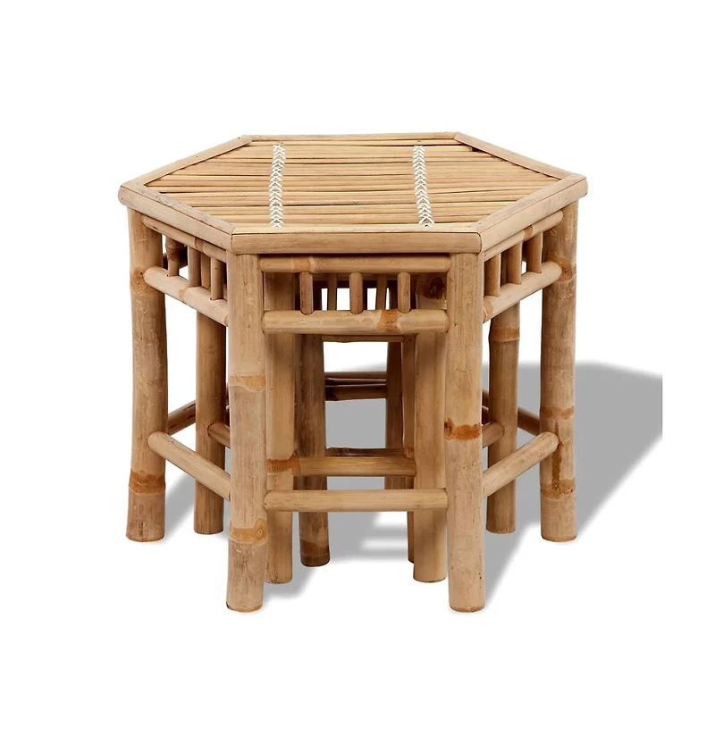 Patio Stools 3 pcs Bamboo
