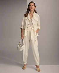 Donna Karan New York Womens Utility Jacket Belted Cargo Pants