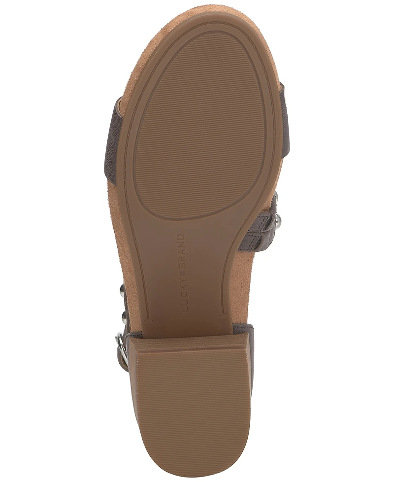 Lucky Brand Women's Piah Studded Block-Heel City Sandals