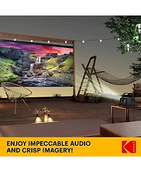 Kodak Flik X2 100” Mini Projector, Portable Pico Projector - Black