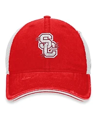 Women's Top of the World Cardinal, White Distressed Usc Trojans Radiant Trucker Snapback Hat