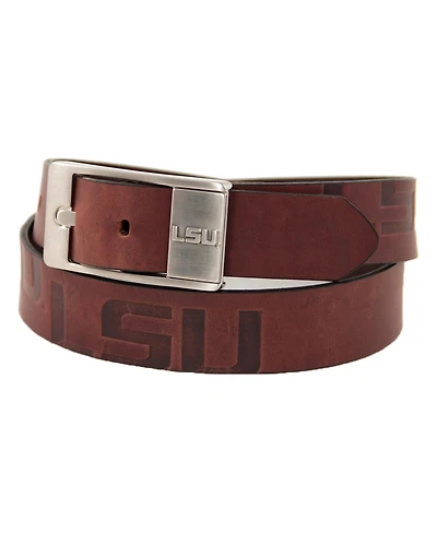 Men's Lsu Tigers Brandish Leather Belt - Brown