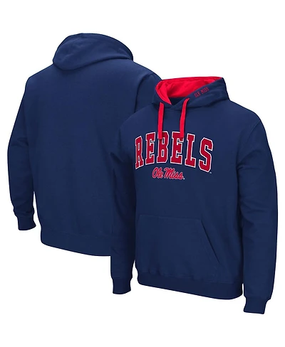 Men's Colosseum Navy Ole Miss Rebels Big and Tall Arch Logo 2.0 Pullover Hoodie