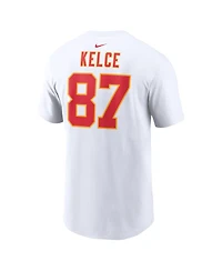 Men's Nike Travis Kelce White Kansas City Chiefs Super Bowl Lviii Patch Player Name and Number T-shirt
