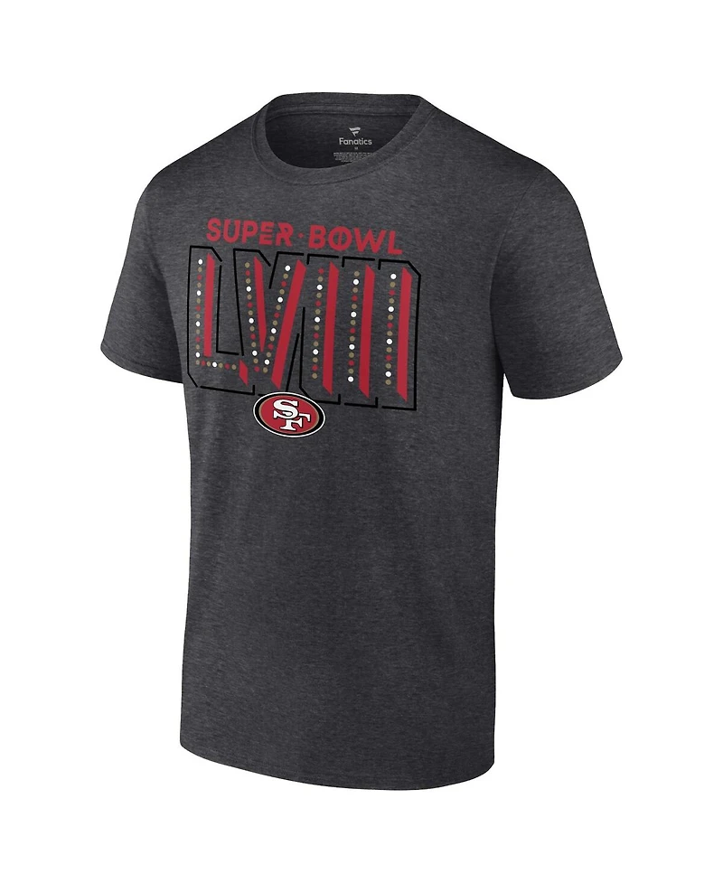 Men's Fanatics Heather Charcoal San Francisco 49ers Super Bowl Lviii Big and Tall T-shirt