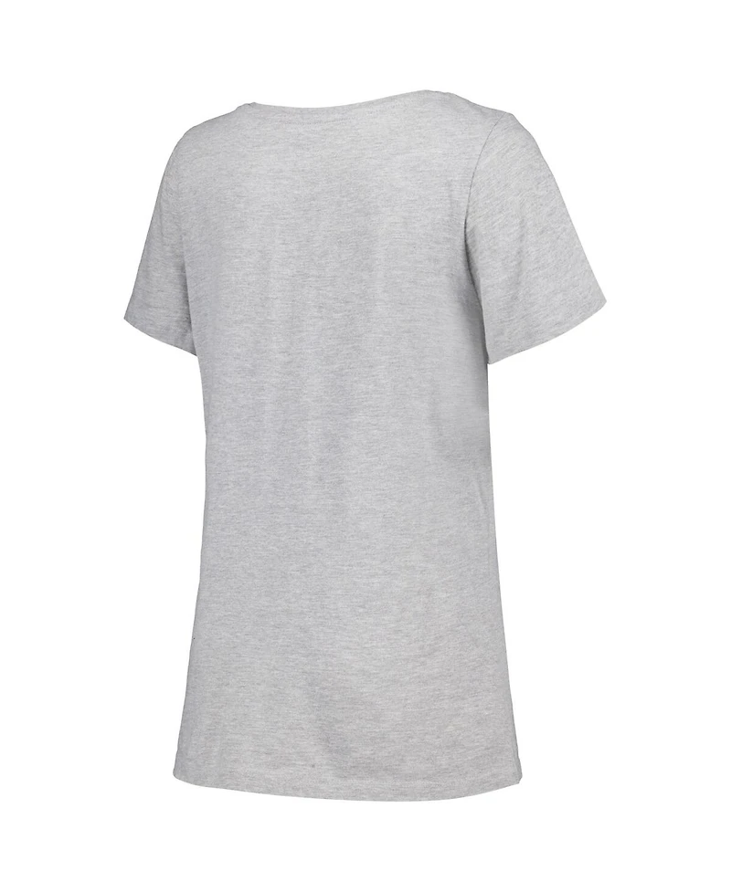 Women's Fanatics Heather Gray Las Vegas Raiders Plus Arch Over Logo T-shirt