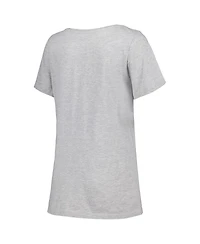 Women's Fanatics Heather Gray Las Vegas Raiders Plus Arch Over Logo T-shirt