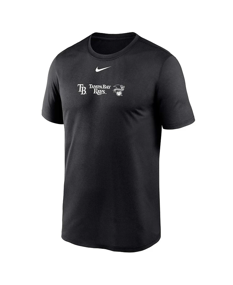 Men's Nike Black Tampa Bay Rays Fashion Over Shoulder Logo Legend T-shirt