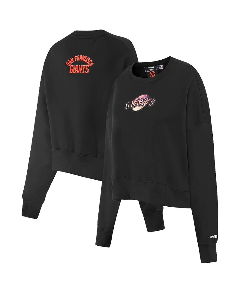 Women's Pro Standard Black San Francisco Giants Painted Sky Pullover Sweatshirt