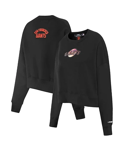 Women's Pro Standard Black San Francisco Giants Painted Sky Pullover Sweatshirt
