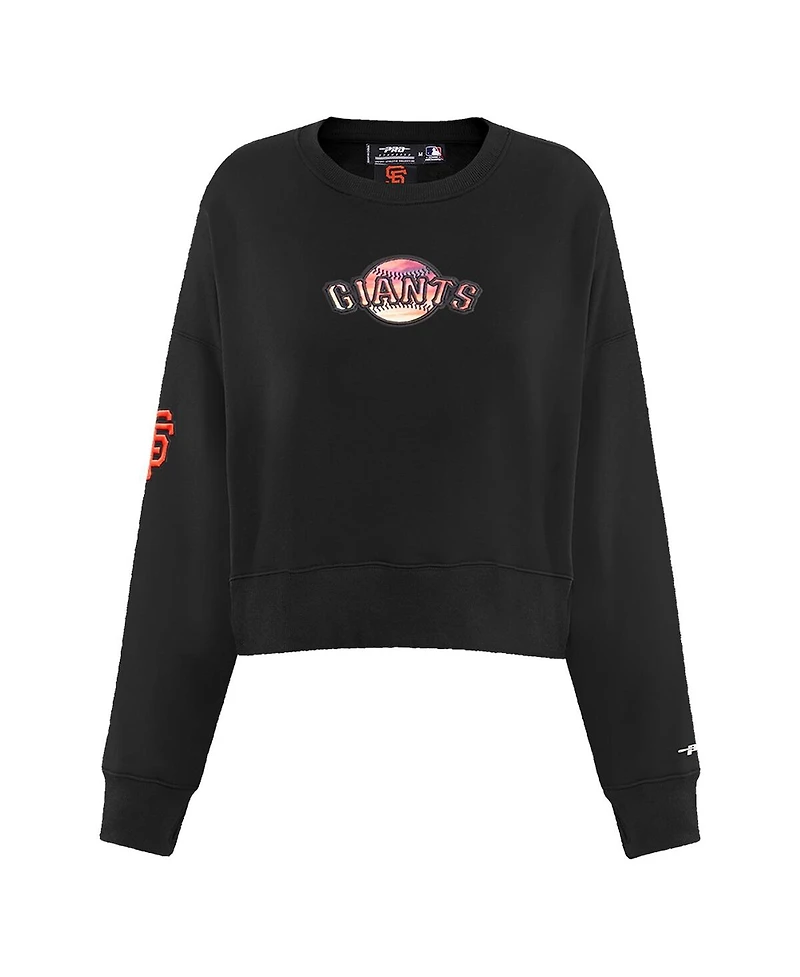 Women's Pro Standard Black San Francisco Giants Painted Sky Pullover Sweatshirt