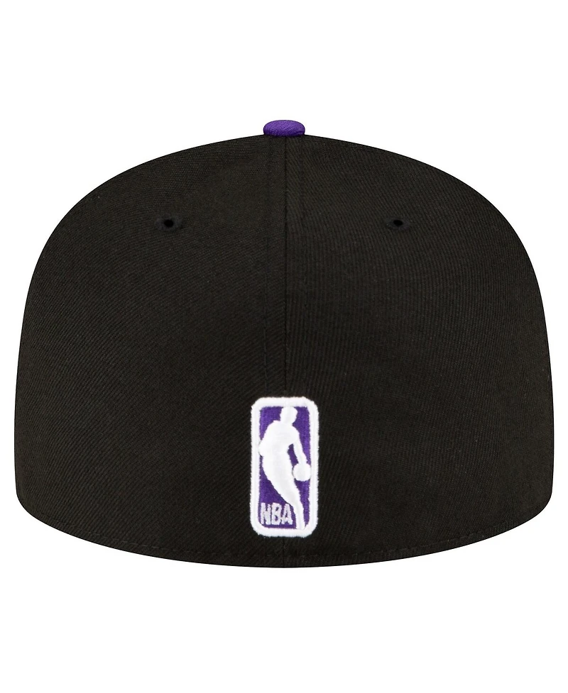 Men's New Era Black, Purple Sacramento Kings 2-Tone 59FIFTY Fitted Hat