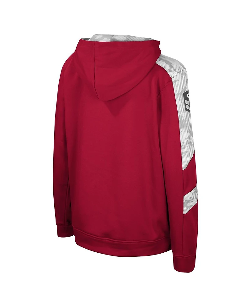 Big Boys Colosseum Crimson Oklahoma Sooners Oht Military-Inspired Appreciation Cyclone Digital Camo Pullover Hoodie