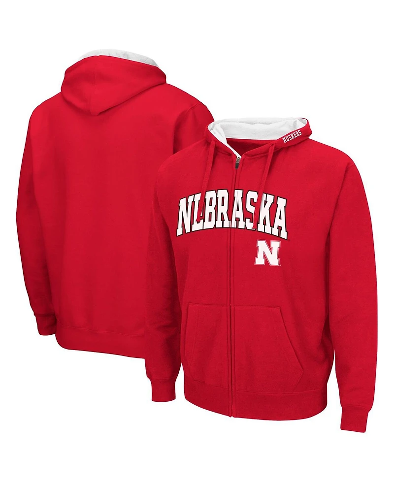 Colosseum Men's Nebraska Huskers Arch & Logo 3.0 Full-Zip Hoodie