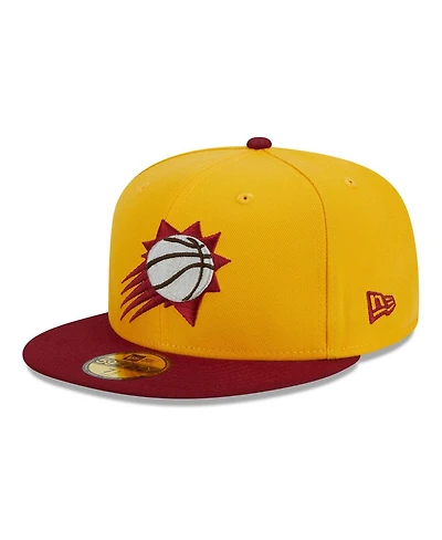 Men's New Era Yellow, Red Phoenix Suns Fall Leaves 2-Tone 59FIFTY Fitted Hat