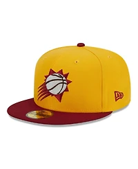Men's New Era Yellow, Red Phoenix Suns Fall Leaves 2-Tone 59FIFTY Fitted Hat