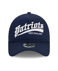 Men's New Era Navy New England Patriots Caliber Trucker 9FORTY Adjustable Hat