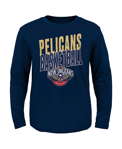 Little Boys and Girls Navy New Orleans Pelicans Showtime Long Sleeve T-shirt