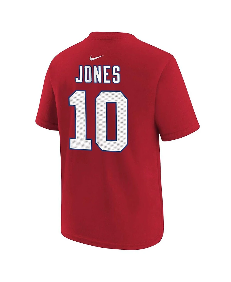 Big Boys and Girls Nike Mac Jones Red New England Patriots Player Name Number T-shirt