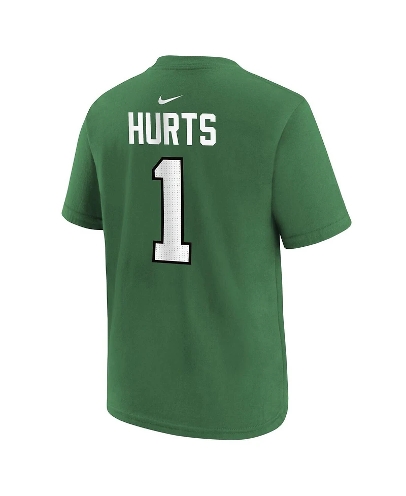 Little Boys and Girls Nike Jalen Hurts Kelly Green Philadelphia Eagles Player Name Number T-shirt