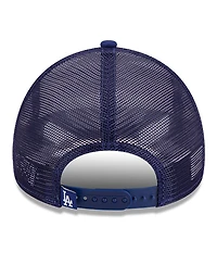 Men's New Era White, Royal Los Angeles Dodgers Stacked A-Frame Trucker 9FORTY Adjustable Hat