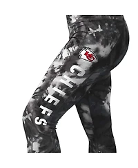 Women's Msx by Michael Strahan Black Kansas City Chiefs Aubrey Tie-Dye Leggings