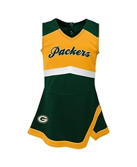 Girls Toddler Green Bay Packers Cheer Captain Dress with Bloomers