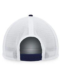 Men's Fanatics Navy, White Columbus Blue Jackets Foam Front Patch Trucker Snapback Hat