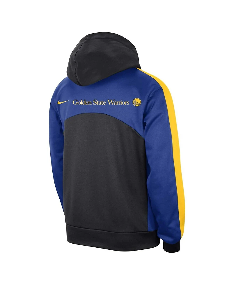 Men's Nike Black, Royal Golden State Warriors Authentic Starting Five Force Performance Pullover Hoodie