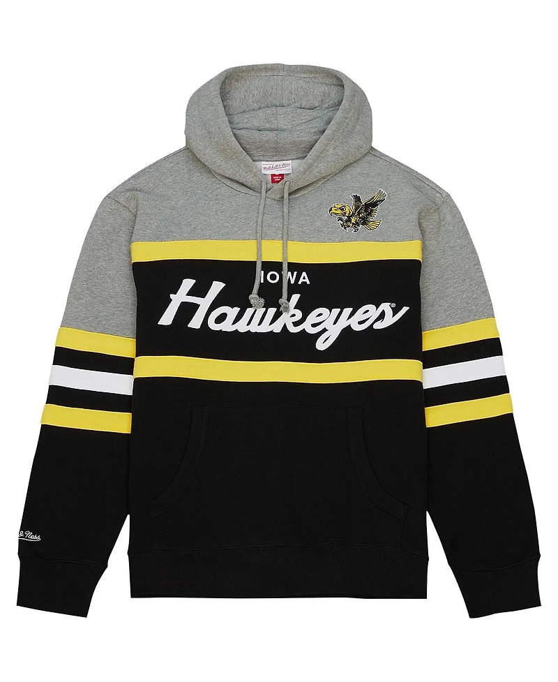 Men's Mitchell & Ness Black Iowa Hawkeyes Head Coach Pullover Hoodie