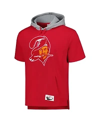 Men's Mitchell & Ness Red Tampa Bay Buccaneers Postgame Short Sleeve Hoodie
