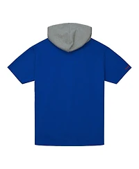 Men's Mitchell & Ness Royal Denver Broncos Postgame Short Sleeve Hoodie