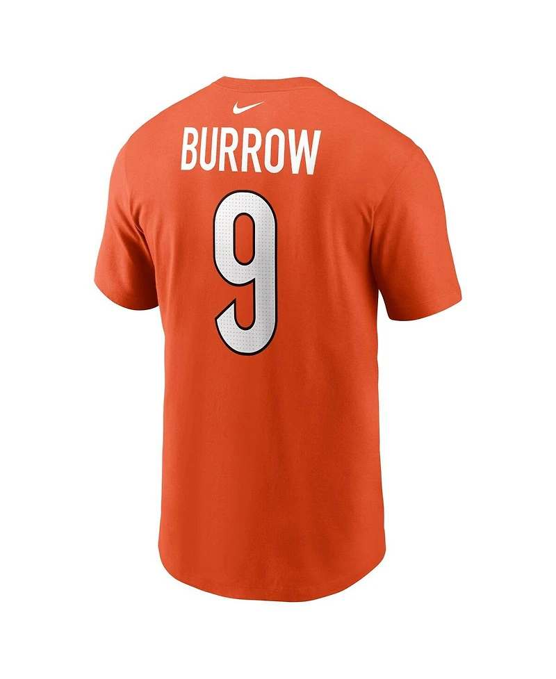 Men's Nike Joe Burrow Orange Cincinnati Bengals Player Name and Number T-shirt