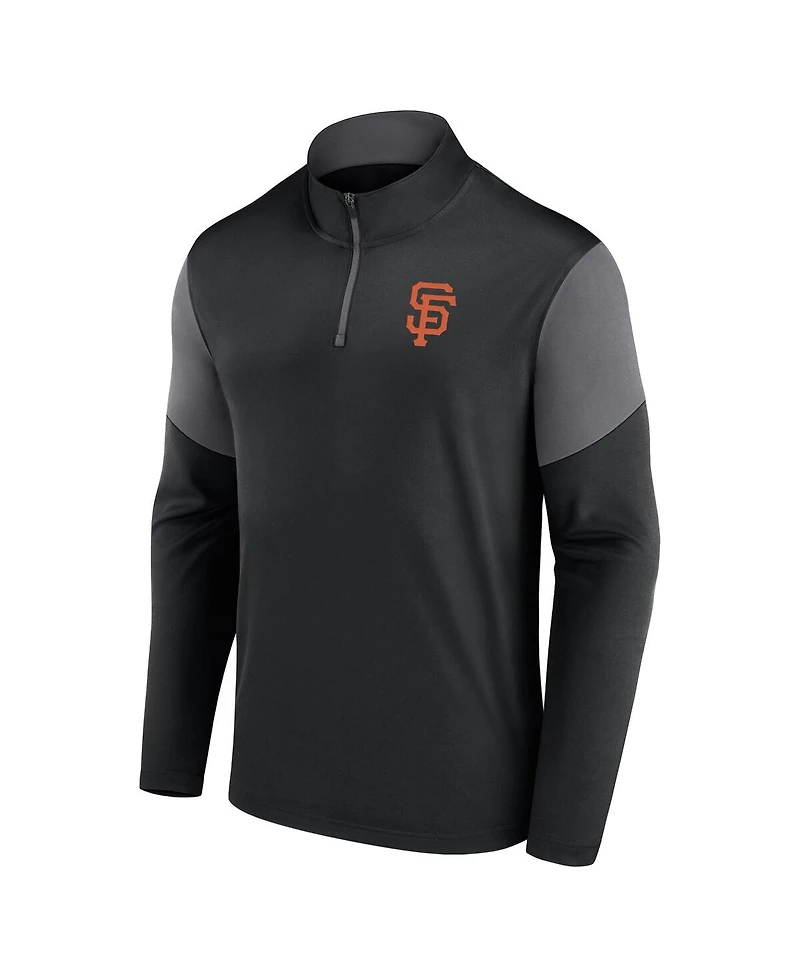 Men's Fanatics Black San Francisco Giants Logo Quarter-Zip Top