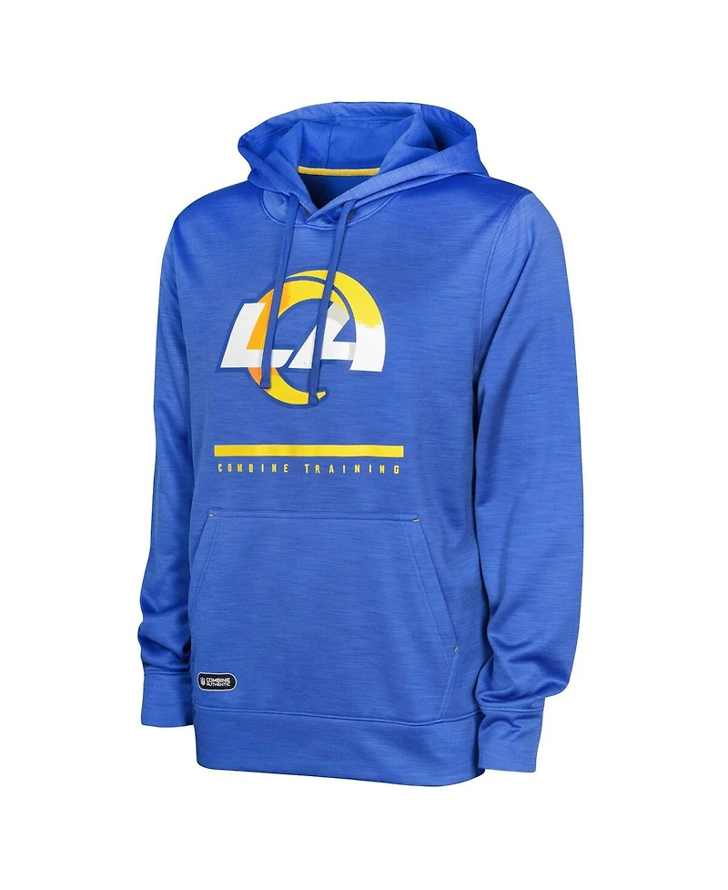 Men's Royal Los Angeles Rams Speed Drill Streak Pullover Hoodie