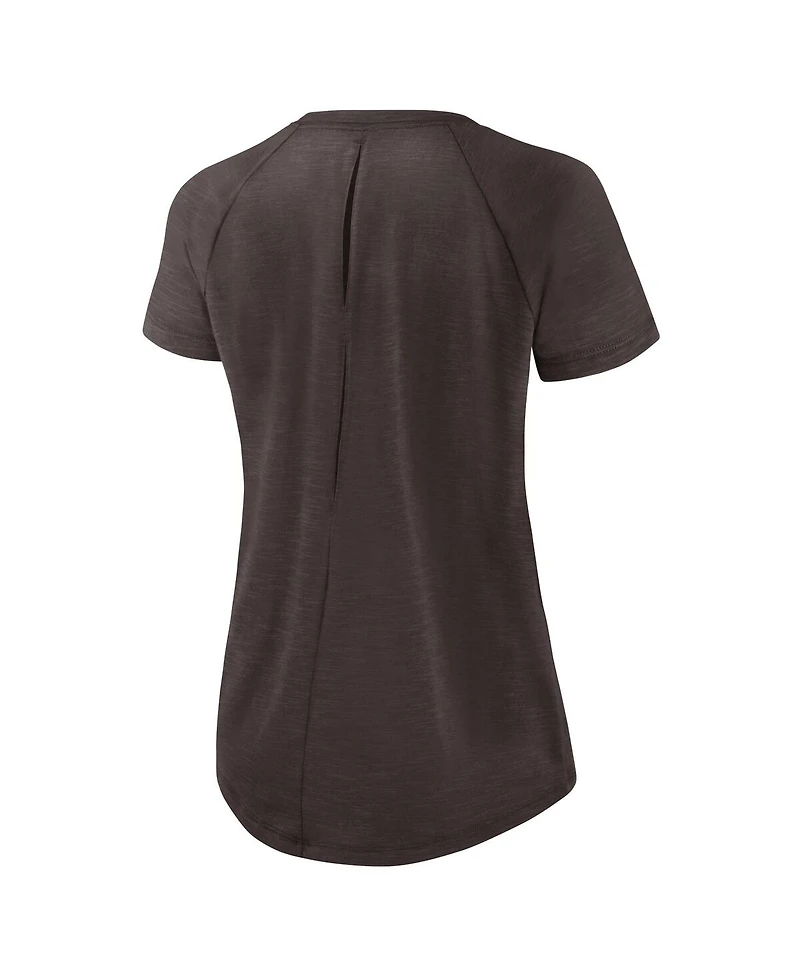 Women's Nike White, Brown Cleveland Browns Back Slit Lightweight Fashion T-shirt