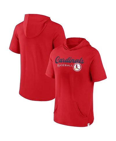 Men's Fanatics Red St. Louis Cardinals Offensive Strategy Short Sleeve Pullover Hoodie