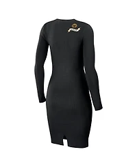 Women's Wear by Erin Andrews Black Boston Bruins Lace-Up Dress