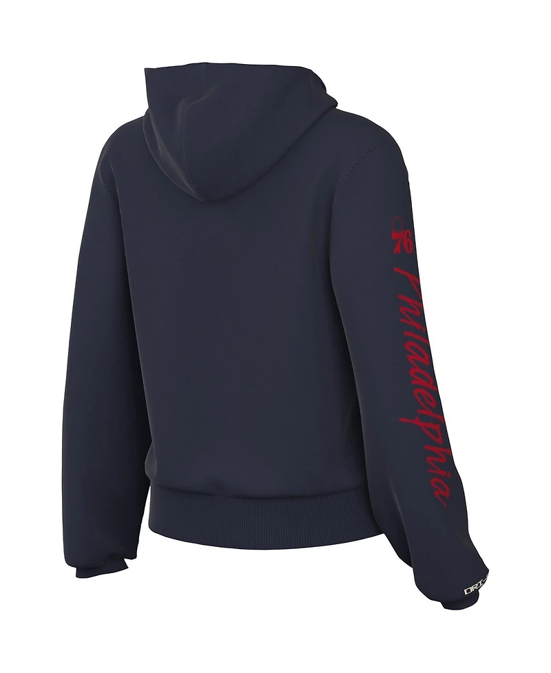 Women's Nike Navy Philadelphia 76ers Courtside Standard Issue Performance Pullover Hoodie