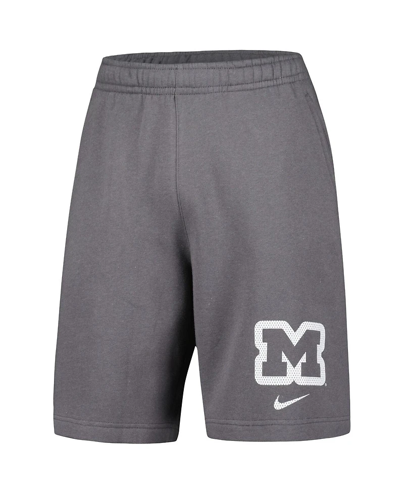 Men's Nike Gray Michigan Wolverines Fleece Shorts
