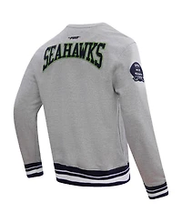 Men's Pro Standard Heather Gray Seattle Seahawks Crest Emblem Pullover Sweatshirt