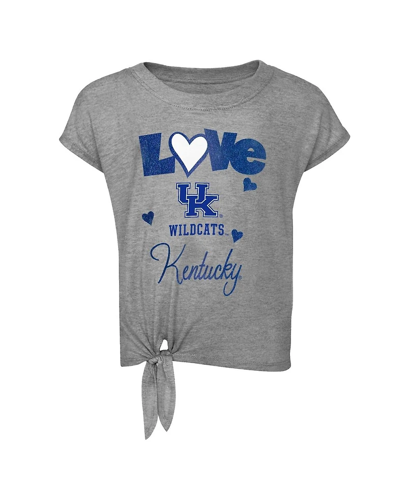 Baby Boys and Girls Heather Gray, Royal Kentucky Wildcats Forever Love T-shirt Leggings Set