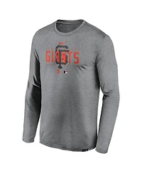 Men's Nike Heather Gray San Francisco Giants Authentic Collection Team Logo Legend Performance Long Sleeve T-shirt