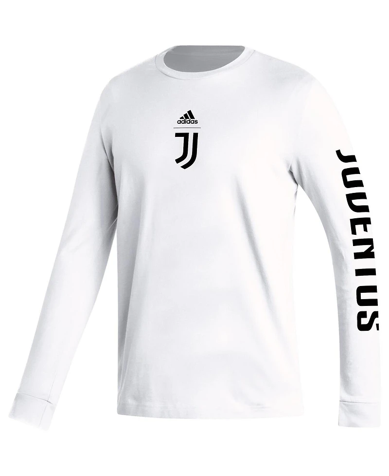 Men's adidas White Juventus Team Crest Long Sleeve T-shirt
