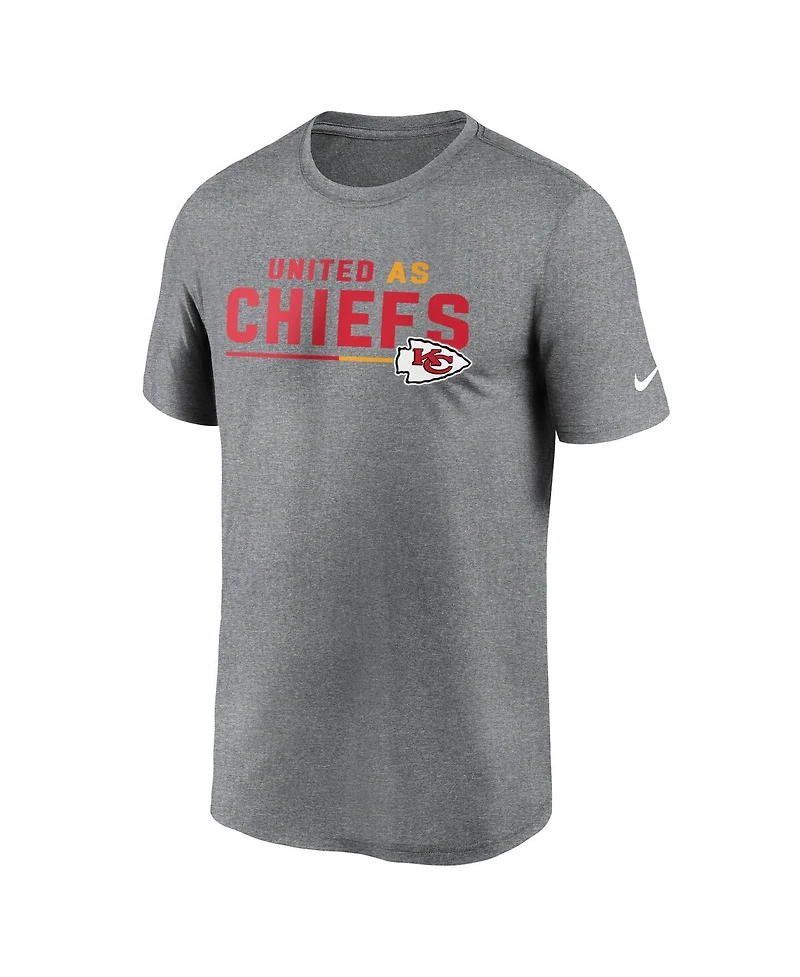 Men's Nike Heather Gray Kansas City Chiefs Legend Team Shoutout Performance T-shirt
