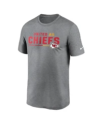 Men's Nike Heather Gray Kansas City Chiefs Legend Team Shoutout Performance T-shirt