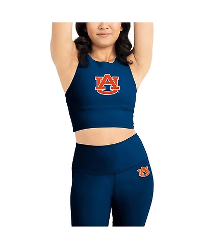 Women's Kadi Brand Navy Auburn Tigers Buttery Soft Midi Bra and Leggings Set