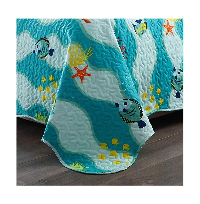MarCielo Kids Girls Boys Ocean Quilt Set Bedspread Coverlet Set 277 - Twin